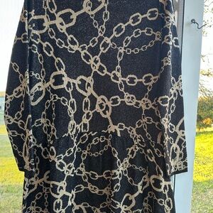 Black and Gold Chain Pattern Dress